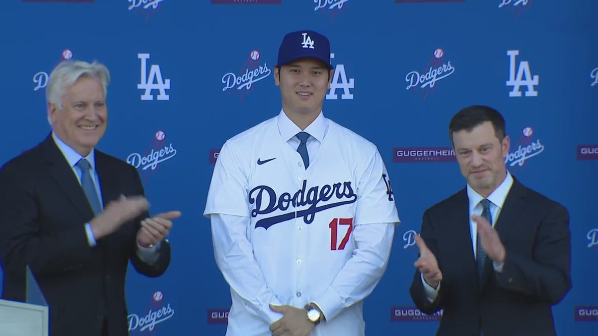 First look at Shohei Ohtani in Dodger uniform